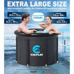 Colplay XL Large Portable Ice Bath Tub for Athletes Adults 35.5" x 29.5", 116 gal Cold Plunge Tub Outdoor