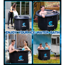 Colplay XL Large Portable Ice Bath Tub for Athletes Adults 35.5" x 29.5", 116 gal Cold Plunge Tub Outdoor