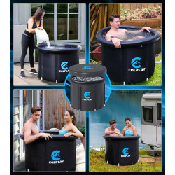 Colplay XL Large Portable Ice Bath Tub for Athletes Adults 35.5" x 29.5", 116 gal Cold Plunge Tub Outdoor